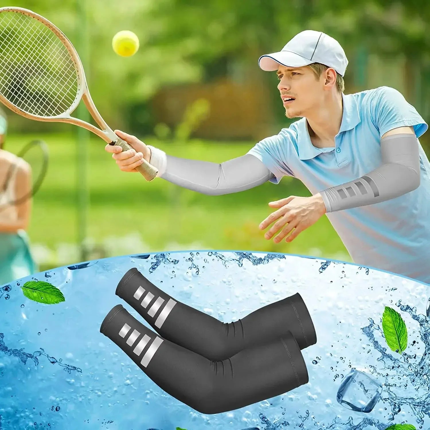 Outdoor Sun Protection Arm Sleeves – Reflective Ice Silk, 1 Pair