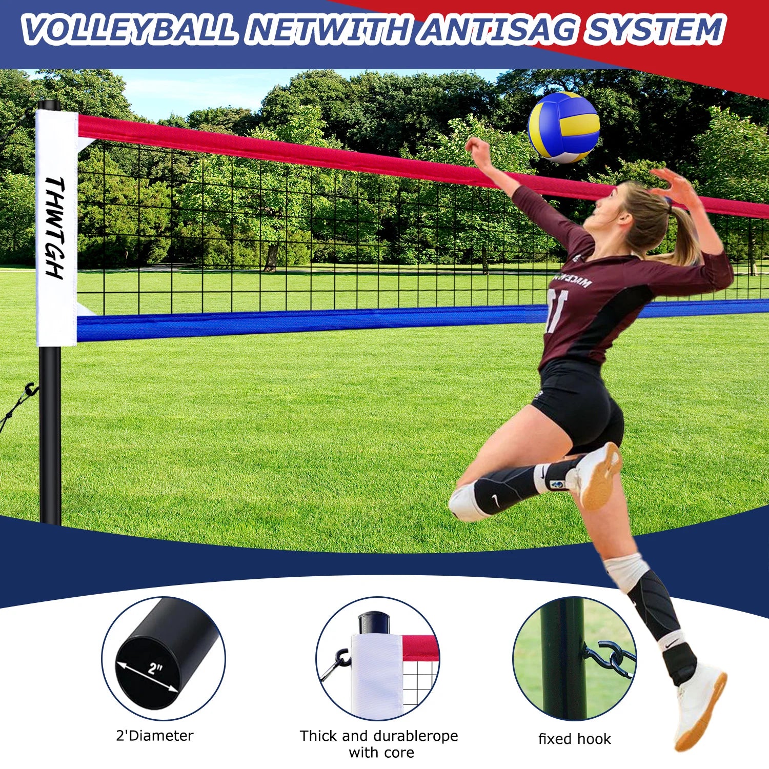 Portable Outdoor Volleyball Net Set