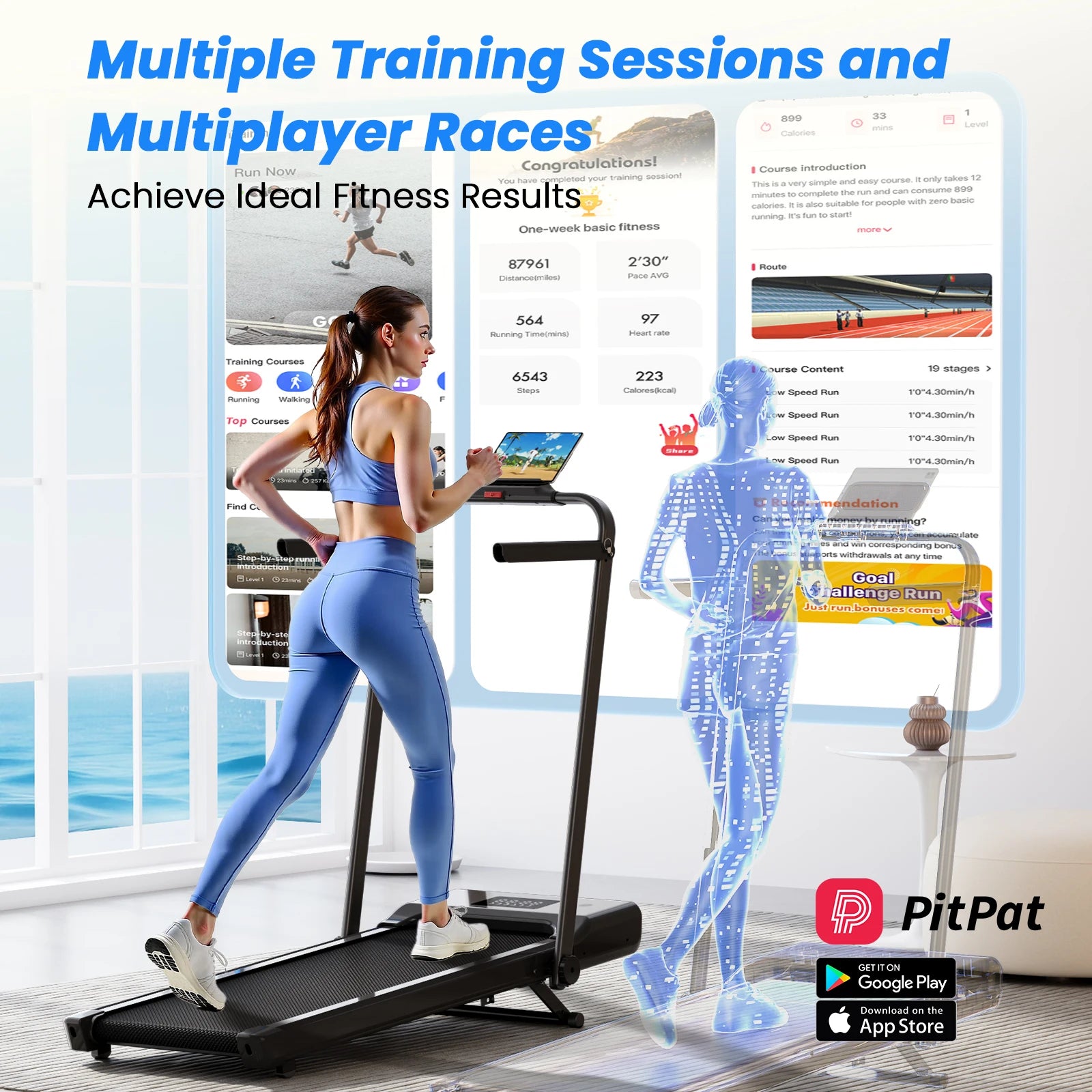 3.0HP Foldable Portable Treadmill with Incline
