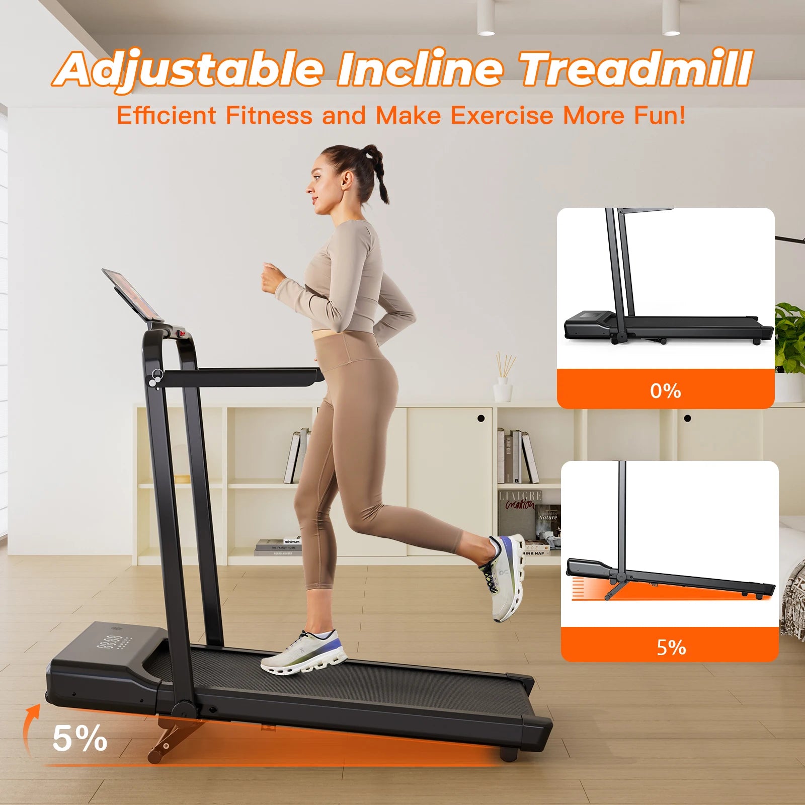 3.0HP Foldable Portable Treadmill with Incline