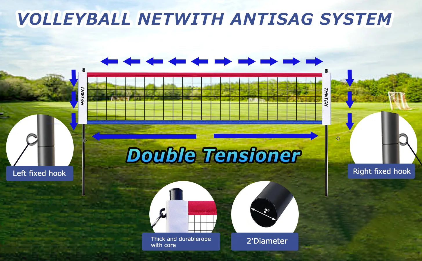 Portable Outdoor Volleyball Net Set