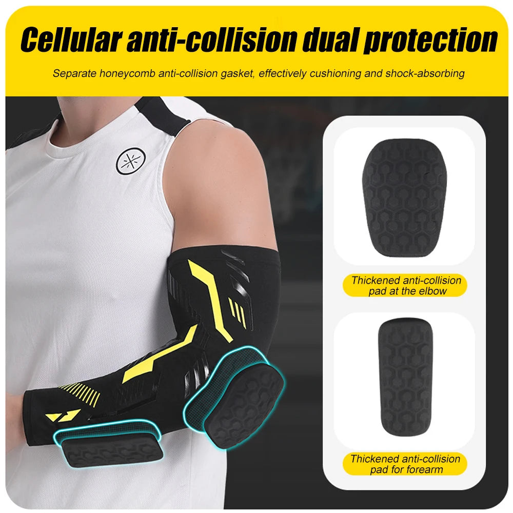Sports Padded Arm Sleeve – Compression Elbow Guard for Basketball & More