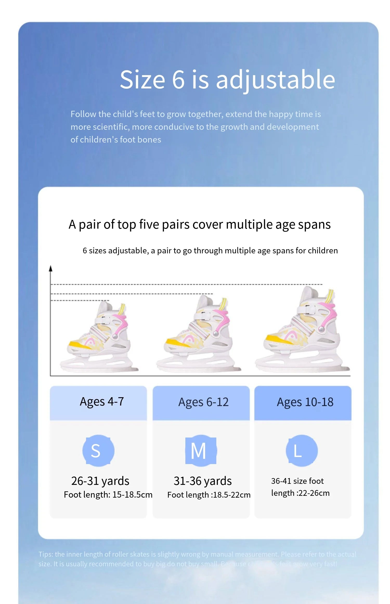 HEAD Adjustable Kids Figure & Ice Hockey Skates