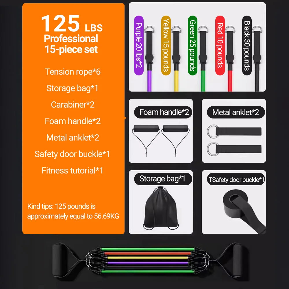 Resistance Bands Set (10–14pcs)