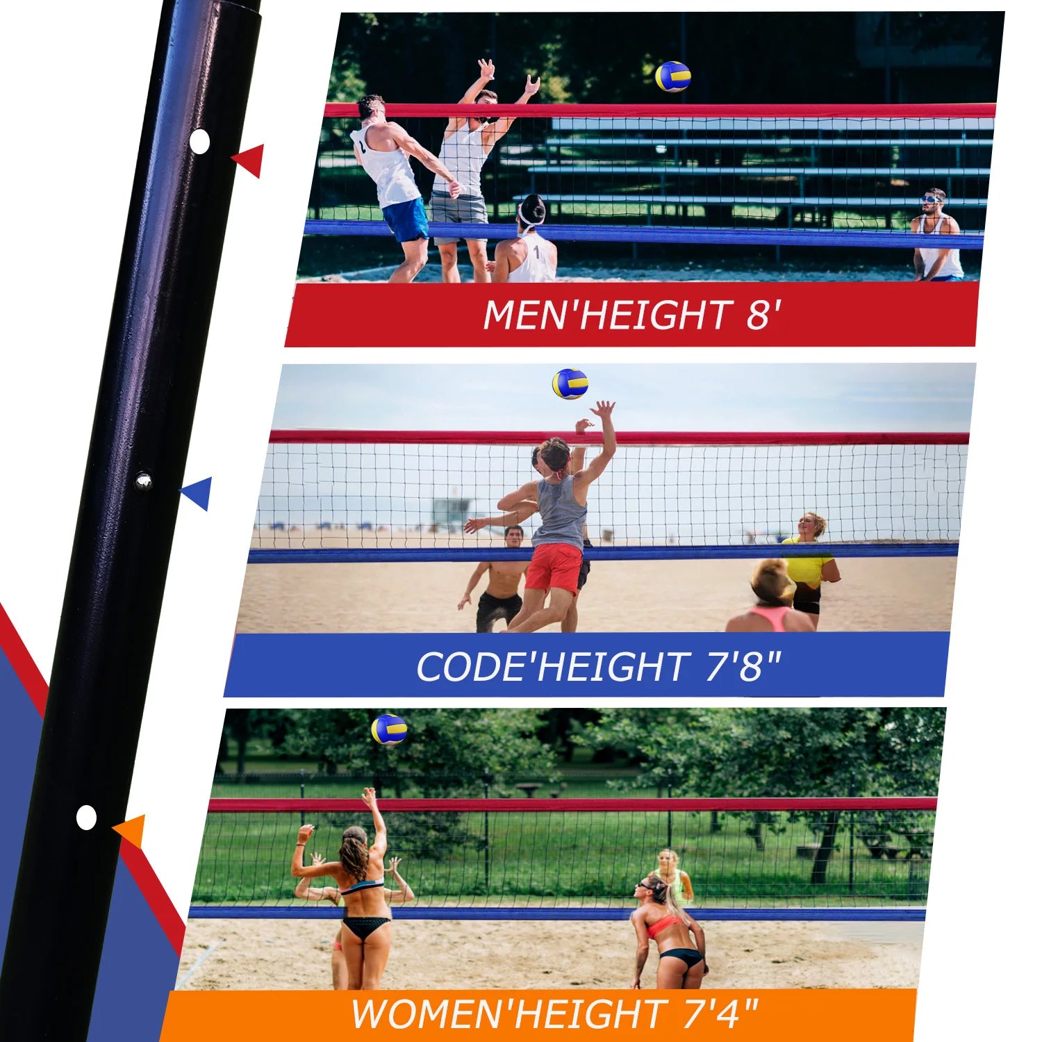 Portable Outdoor Volleyball Net Set