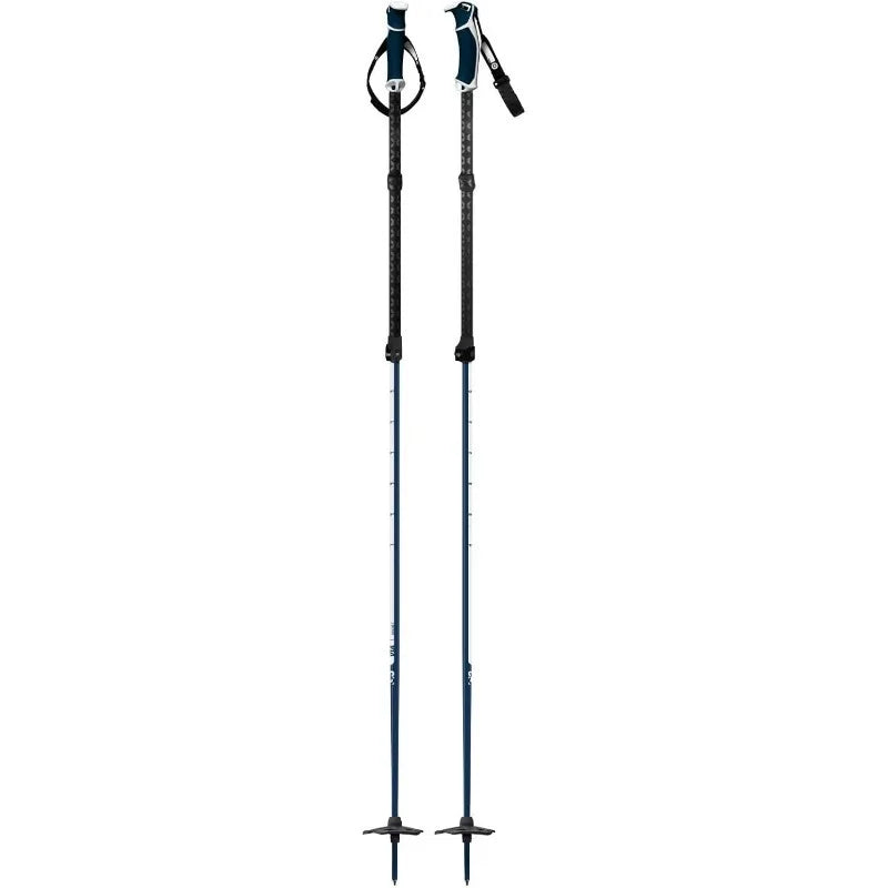 VIA Aluminum Adjustable Ski Poles – Ergonomic Grip, 2-Piece Pair
