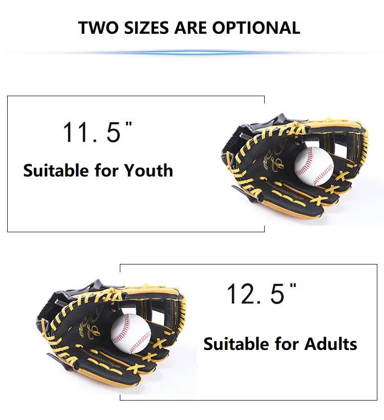 Professional Leather Baseball Gloves – Youth & Adult 11.5/12.5"