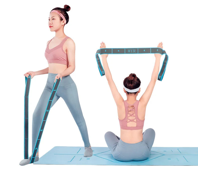 Elastic Yoga Stretching Strap with Loops