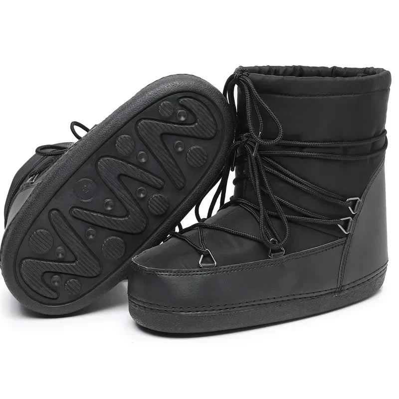 Women’s Winter Snow Boots – Waterproof Lace-Up Ankle Platform