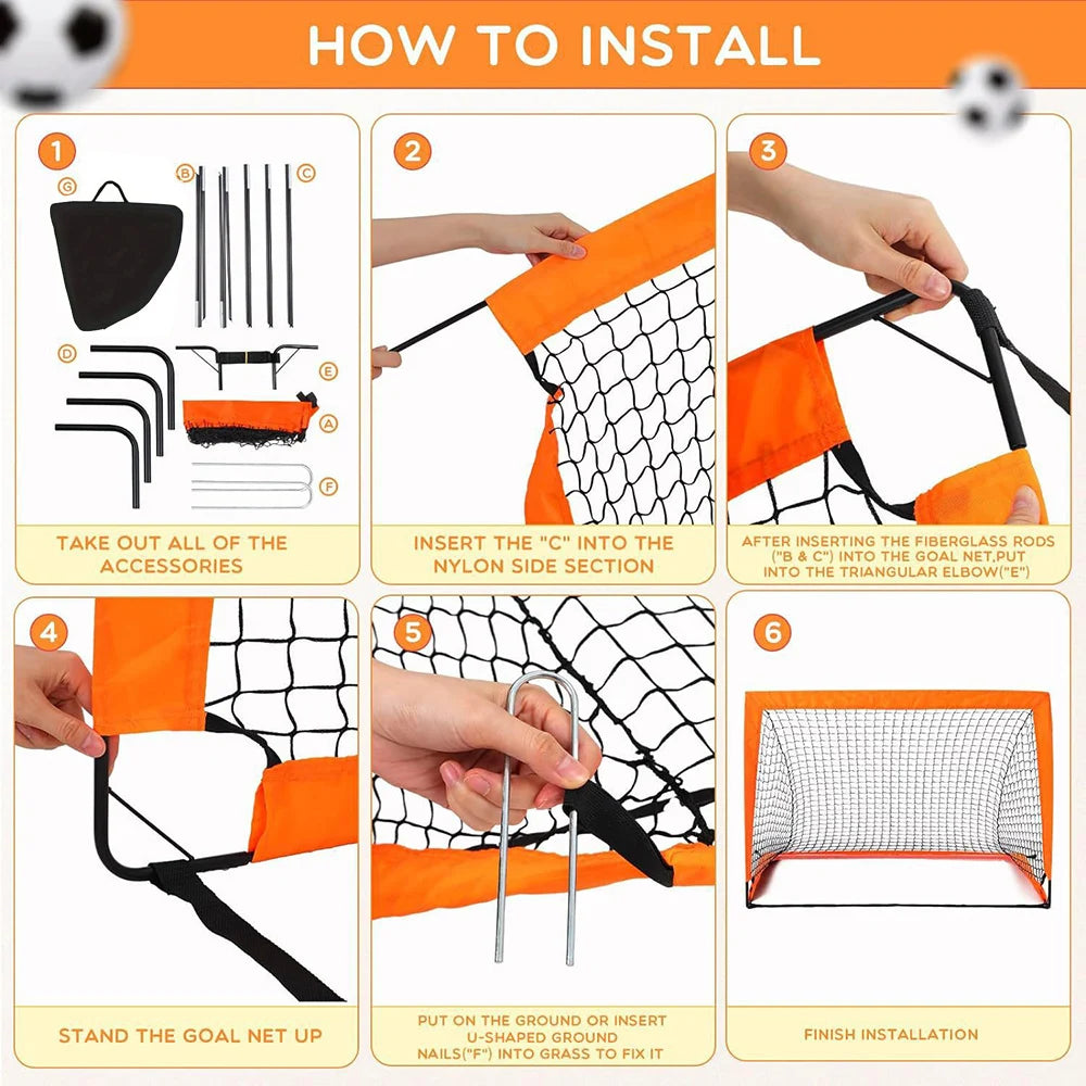 Portable Foldable Soccer Goals – Kids Training Pop-Up Net